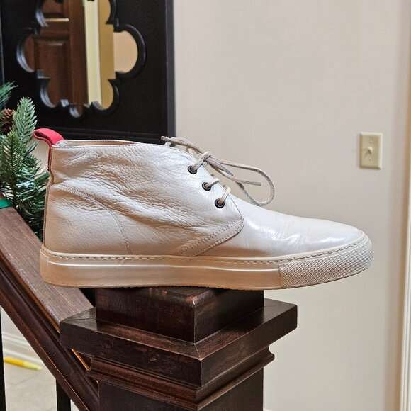 Del Toro Men's Leather Hi Top Sneakers / Ankle Boots, White, Sz 13 - Picture 8 of 16